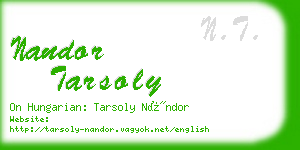 nandor tarsoly business card